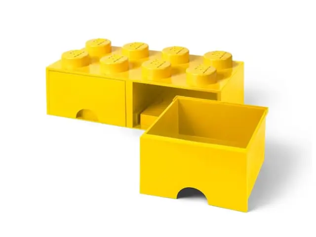 LEGO Τουβλάκι Κουτί Αποθήκευσης Με 2 Συρτάρια Κίτρινο 50x25x18εκ. 029524 2