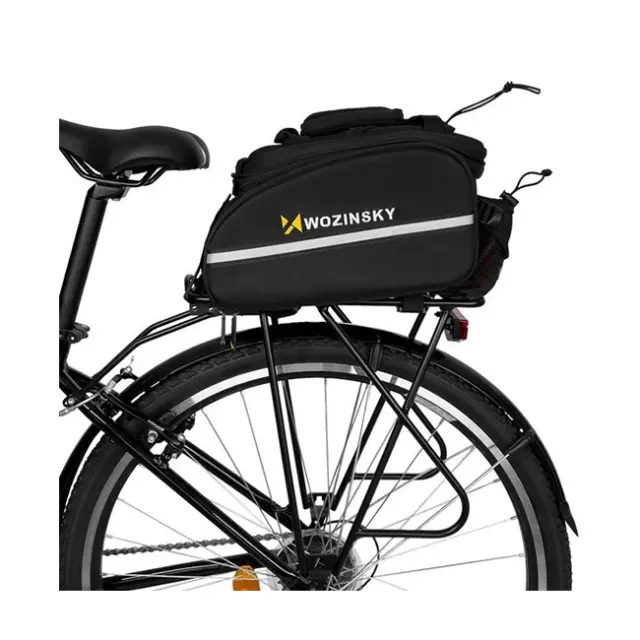 Wozinsky Large Bike Rack Bag 35L & Rain Cover Black (WBB19BK)