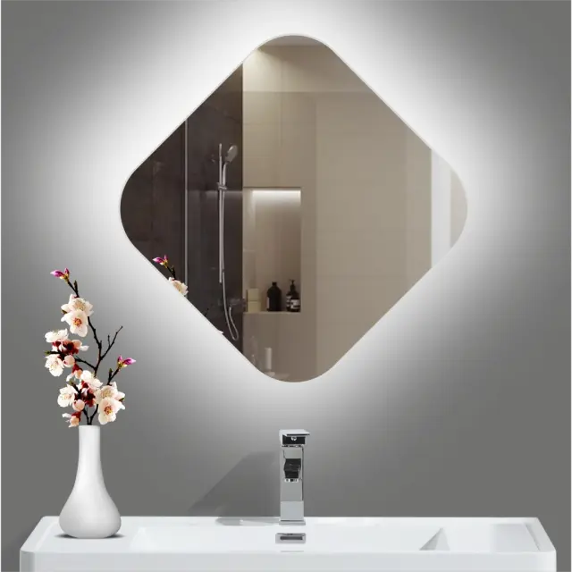 Stewehome Καθρέφτης Μπάνιου LED Ασύμμετρος 75x75 cm