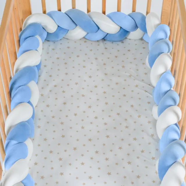 Cangaroo Braidy Πάντα Πλεξούδα Κρεβατιού Μωρού 220x13cm Light Blue