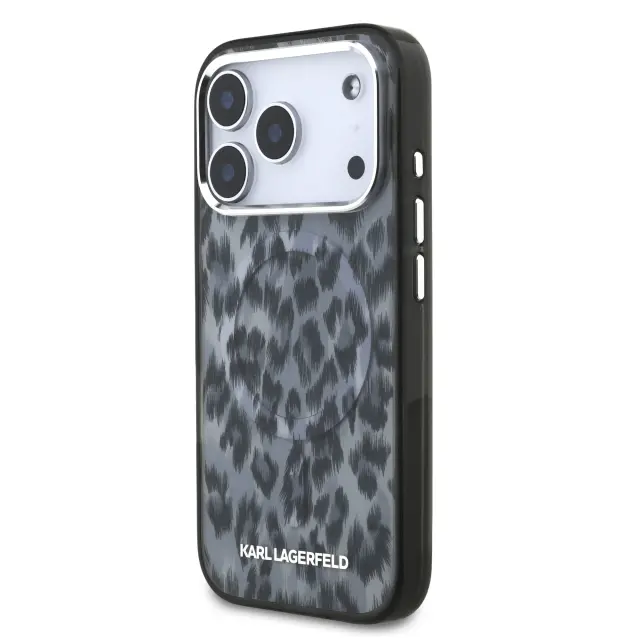 Karl Lagerfeld IML Leopard MagSafe Case for iPhone 17 Pro Grey 2