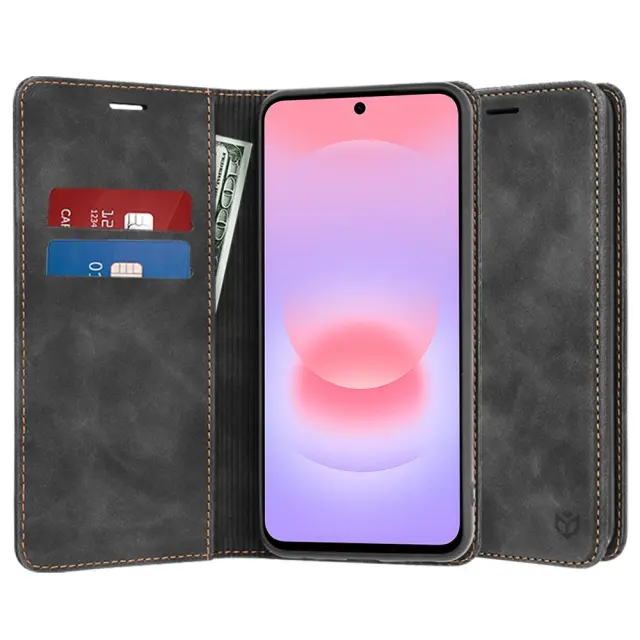 Techsuit® Confy Θήκη Βιβλίο για Galaxy A37/A57- Black