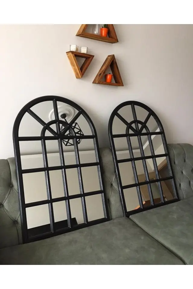 Stewehome Καθρέφτης τοίχου οβάλ από mdf 103x70 cm 2