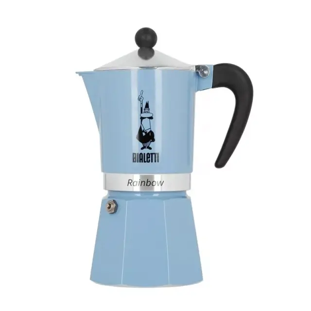 Bialetti Primavera Rainbow Καφετιέρα Espresso 3 Φλυτζανιών 150ml Μπλε