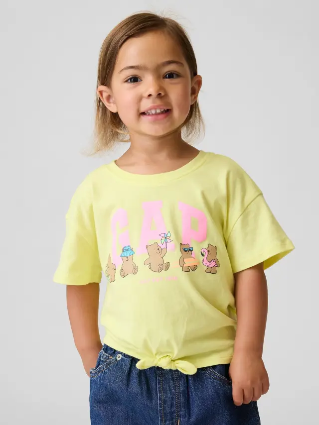 Βρεφική Μπλούζα babyGap με Σχέδια και Δέσιμο FRESH YELLOW