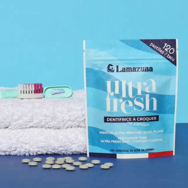 Lamazuna Toothpaste Tabs Ultra Fresh Mint – Βιολογικές Ταμπλέτες Οδοντόκρεμας με Δροσερή Μέντα 3
