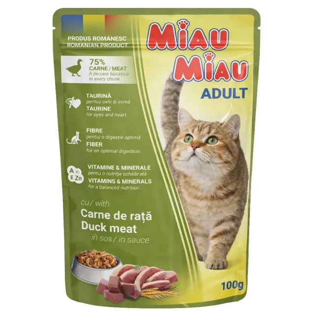 Miau Miau Adult Πάπια σε Σάλτσα 100g