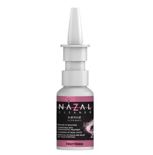 Frezyderm Nazal Cleaner Homeo για Ανακούφιση από το Κρυολόγημα Συμβατό με Ομοιοπαθητική Υπέρτονο αλατούχο διάλυμα 2,2% NaCl, 30ml
