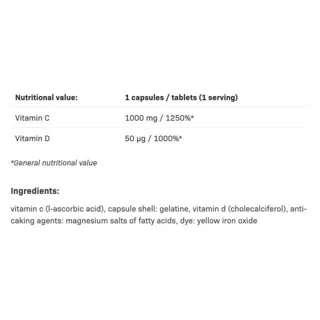 ALLNUTRITION Vitamin C 1000 + D3 2