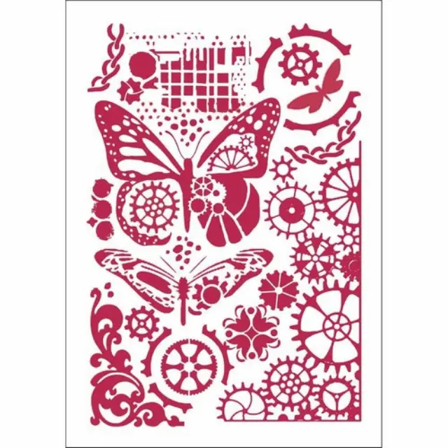 Stencil 21x29,7cm Butterflies and mechanisms, Stamperia