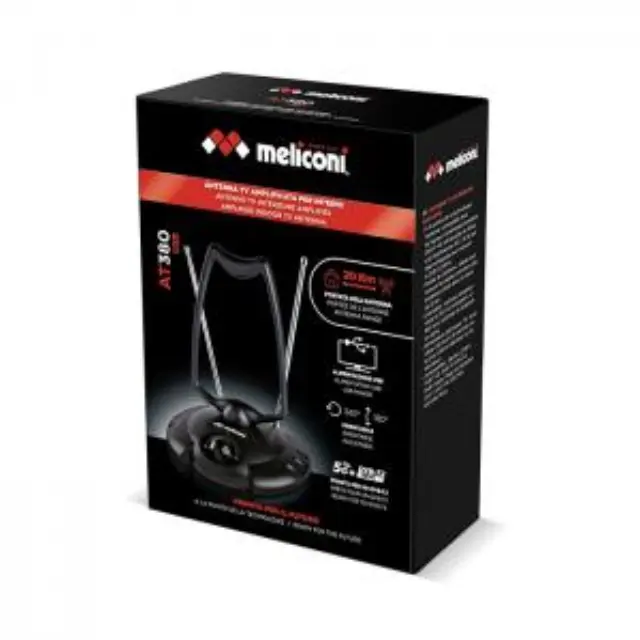 Meliconi AT-380 070-0612 Εσωτερική Κεραία Τηλεόρασης (Απαιτεί Τροφοδοσία) Μαύρη 2