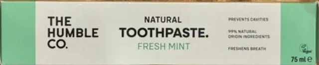 The Humble Co. Natural Toothpaste Fresh Mint Οδοντόκρεμα Κατά της Τερηδόνας με Γεύση Μέντα 75ml