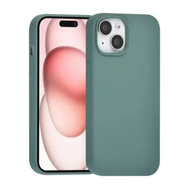 TUNIQ iPhone 15 Back cover case - Premium Liquid silicone - Green