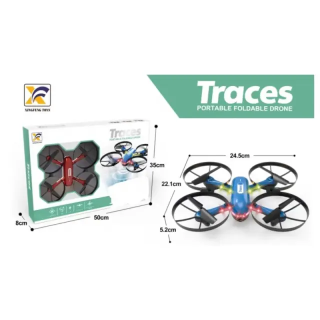 Φορητό Αναδιπλούμενο Drone Με Έλεγχο Χεριού 2.4GHz XF-CF-946A Μαύρο/Μπλε/Κόκκινο