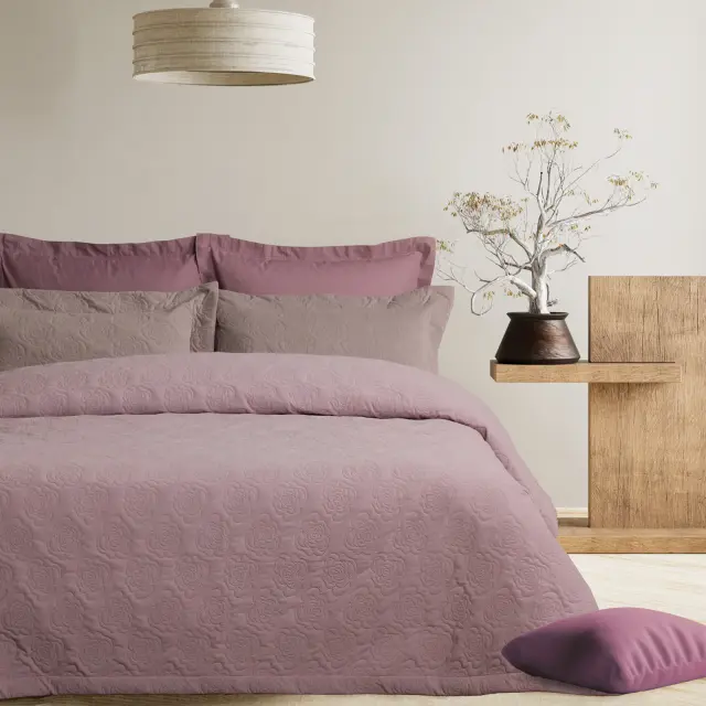 Κουβερλί 240x250 King Size Happy Das Home 0289 Lila 100% Microfiber