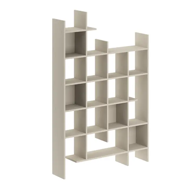Βιβλιοθήκη Manco Megapap χρώμα sandstone 122x25,5x188εκ. 3