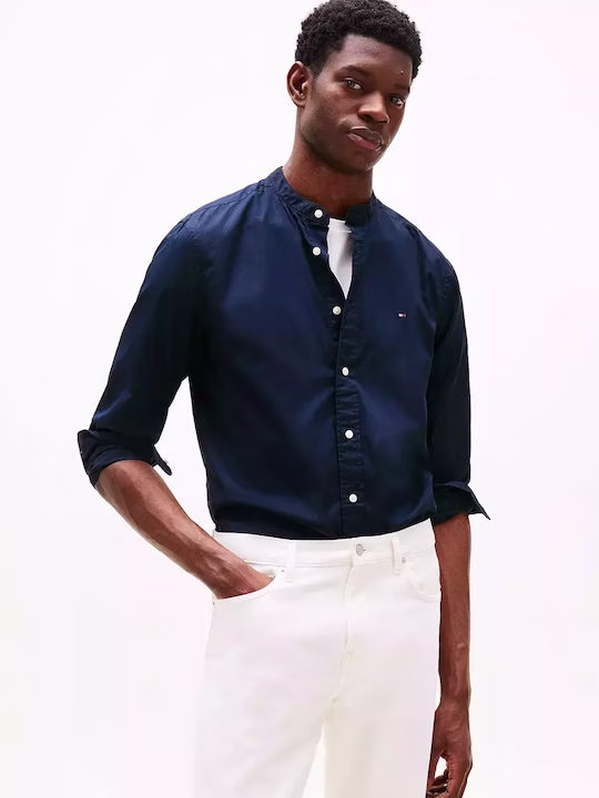 Tommy Hilfiger Μακρυμάνικo Πουκάμισο σε Κανονική Γραμμή Μπλε Σκούρο Μπλε Σκούρο