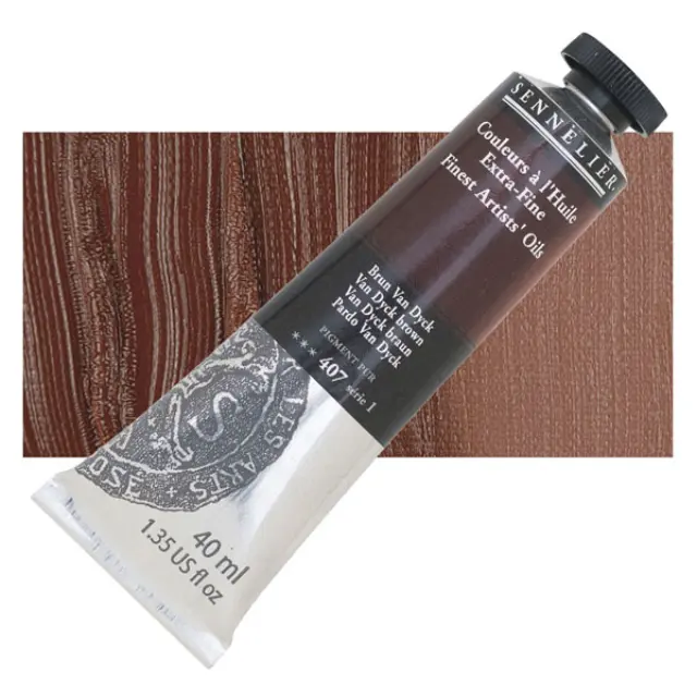 Sennelier Λάδι Finest Artists Oil 407 Van Dyck Brown - 40ml