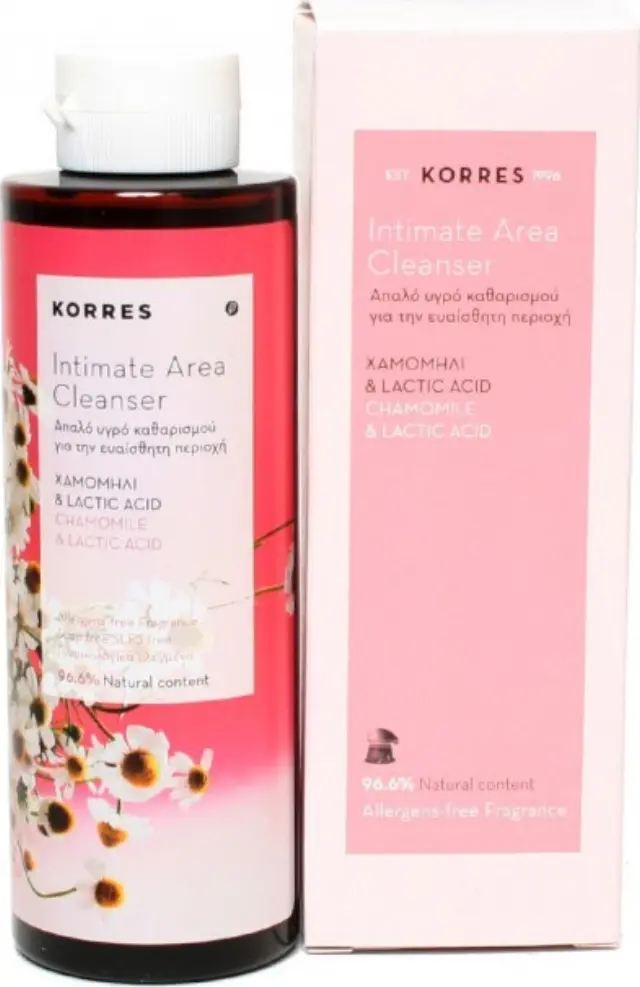 Korres Chamomile & Lactic Acid Intimate Area Cleanser Υγρό Καθαρισμού με Χαμομήλι και Αλόη 250ml