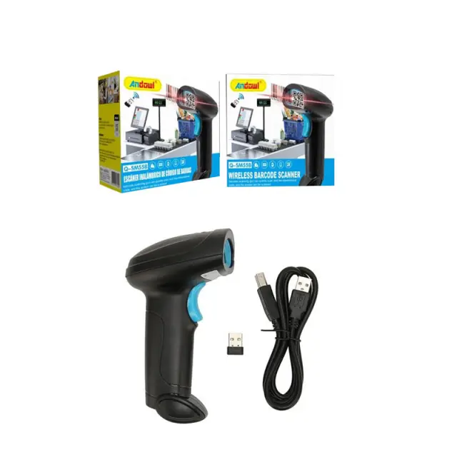 Andowl Scanner Χειρός Ασύρματο με Δυνατότητα Ανάγνωσης 2D και QR Barcodes Q-SM55B - Wireless Barcode Scanner 075660