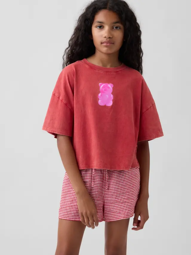 Παιδική Μπλούζα με Σχέδια σε Oversized Γραμμή Modern red