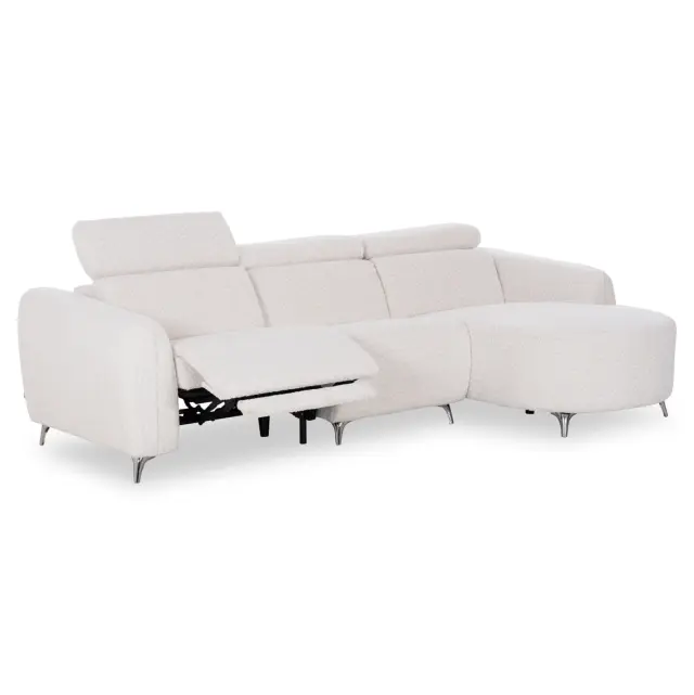 ΚΑΝΑΠΕΣ ΔΕΞΙΑ ΓΩΝΙΑ 3Θ ΜΕ RECLINE FB93317.02R ΜΠΕΖ ΥΦΑΣΜΑ 275x160x104Yεκ