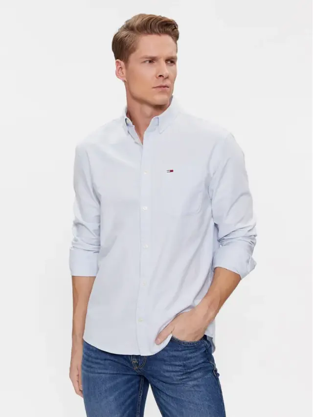 Tommy Hilfiger - Ανδρικό Πουκάμισο Tjm Reg Oxford Regular Fit DM0DM18335-CDN Γαλάζιο - M