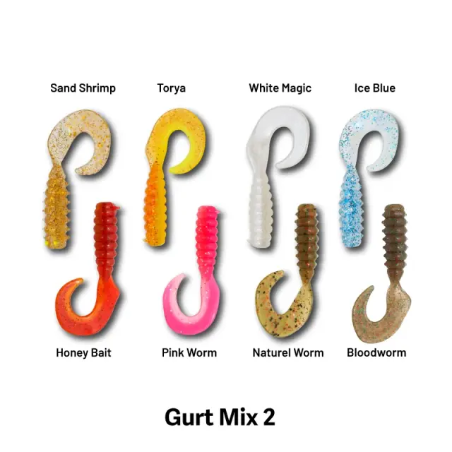 Gurt 60mm 8 Τεμάχια – Σιλικόνη για Τσιπούρα και Αρπακτικά Ψάρια - Τεχνητό Δόλωμα - MIX 2