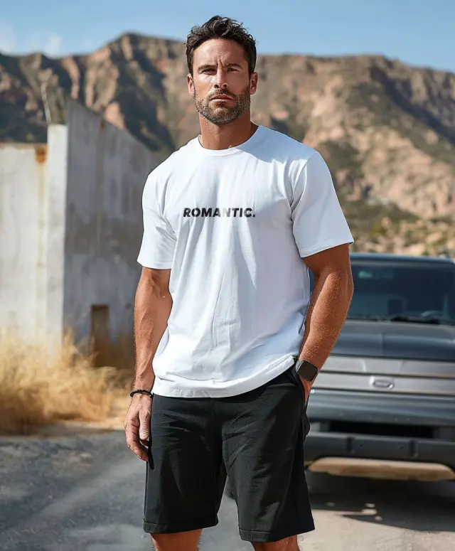 T-shirt Noshame® Λευκό με τύπωμα Romantic - 3025175 - XXL