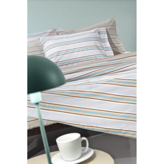 Σετ Σεντόνια King Size με Λάστιχο 4 Τεμαχίων Guy Laroche Pinstripe Natural 170x200+32 2