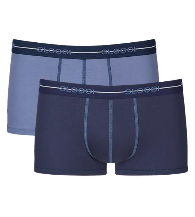 Sloggi Ανδρικό Boxer Start Hipster Box - Διπλό Πακέτο, Χρώμα Μπλε-Ανοιχτό Μπλε - M