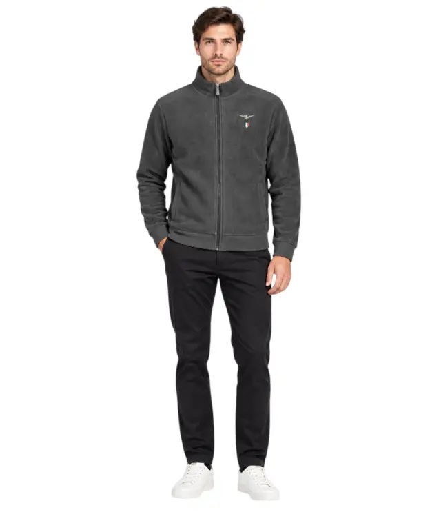 Accademia Militare - Ανδρική Ζακέτα Φούτερ Fleece W6S737-5642-002 Μαύρο 2