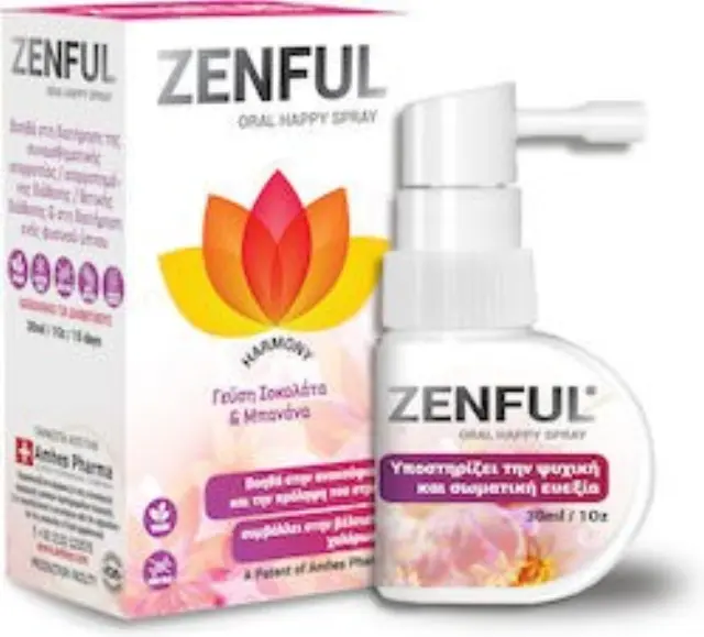 Zenful Harmony Oral Happy Spray για Ανακούφιση - Πρόληψη του Stress και Χαλάρωση Γεύση Σοκολάτα-Μπανάνα 30ml