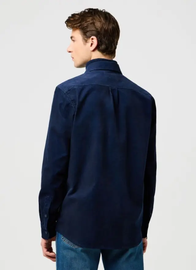 Wrangler Ανδρικό Πουκάμισο Κοτλέ 112371527 – Navy Blue - M 2