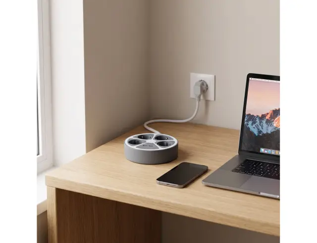Πολύπριζο - 4x Schuko, 1xUSB-A, 1xUSB-C - Με Διακόπτη On/Off - Καλώδιο 1.5m - Γκρι KT1000250