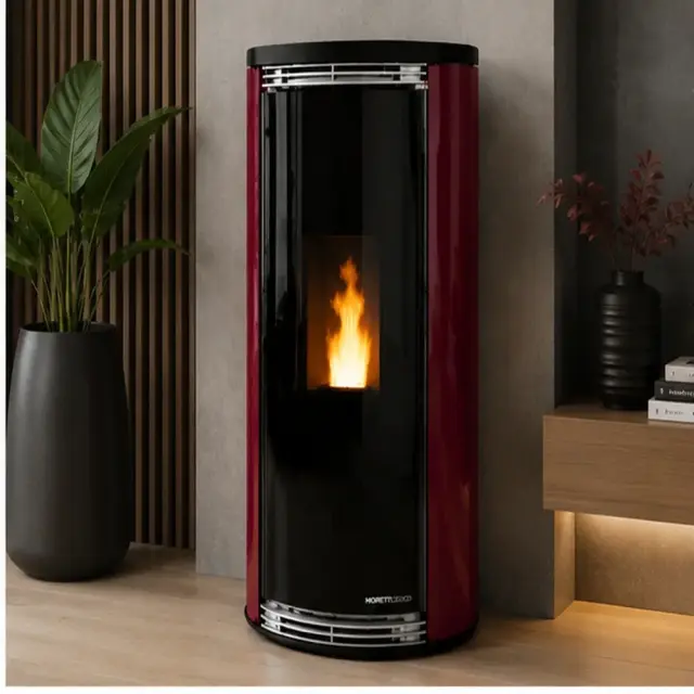 Moretti Design HARMONY AQUA Bordeaux 22 kW – Υδραυλική Σόμπα Pellet 2