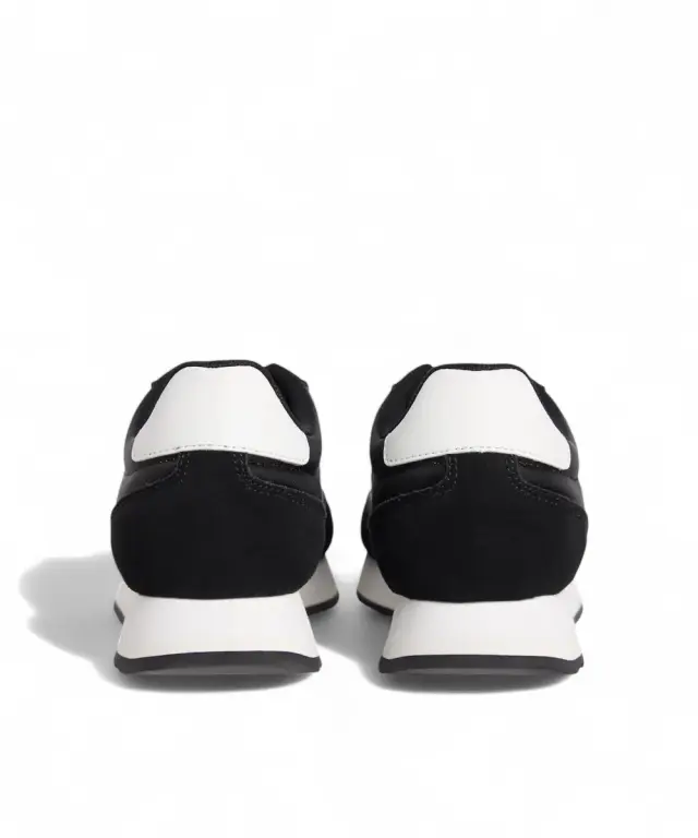 Calvin Klein - Γυναικεία Δερμάτινα Sneakers Runner Laceup Mg Nylon Mix YW0YW01828-0GM Μαύρο 3