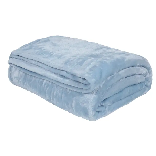 Κουβέρτα 220x240 Υπέρδιπλη Velour 350gsm Das Home 1344 Γαλάζιο 100% Πολυέστερ 2