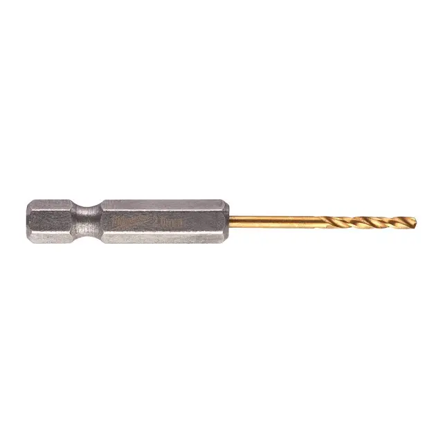 Τρυπάνι Αέρος Τιτανίου 1/4" Φ2mm MILWAUKEE HSS-G TIN RED HEX Σετ 2Τμχ