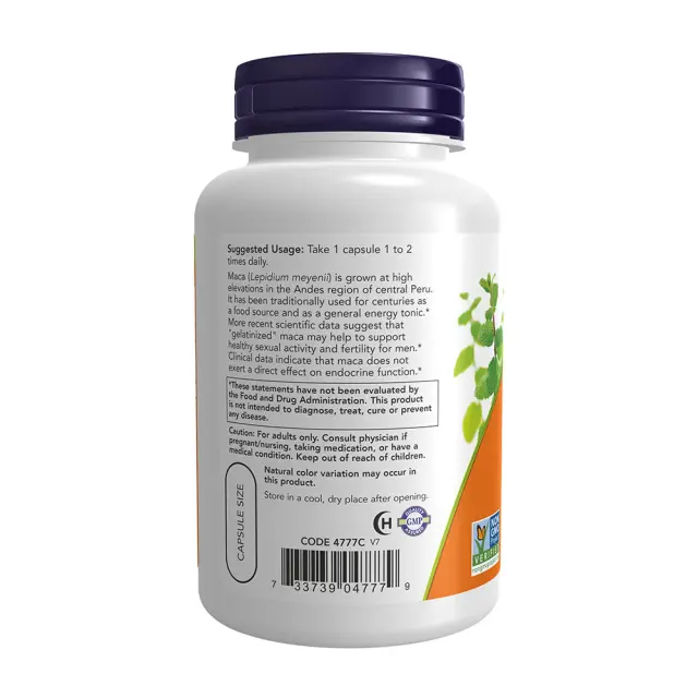 Now Foods Maca 750 mg Raw 90 vcaps (73373904779) 3