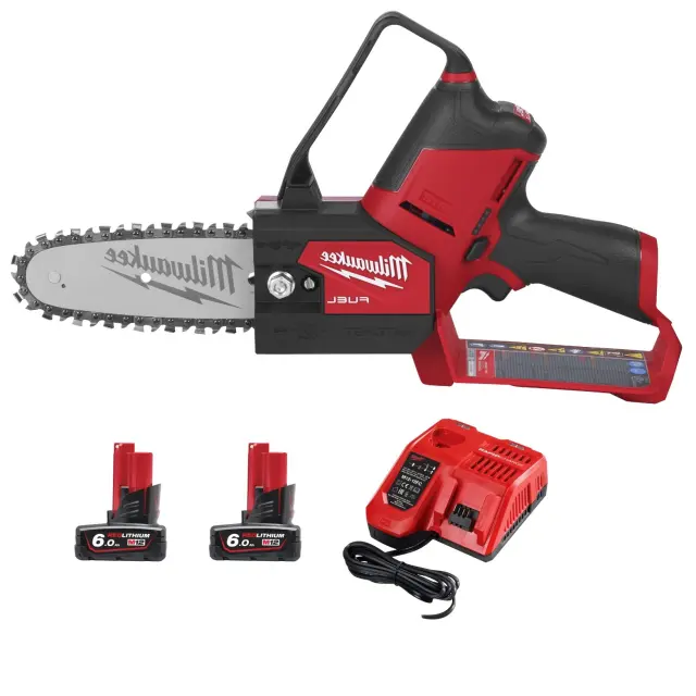 Milwaukee 4933472212 - Αλυσοπρίονο Μπαταρίας M12 FHS-602X MW με Λάμα 14cm με Φορτιστή + 2 Μπαταρίες M12 B6 (2x 6.0Ah)