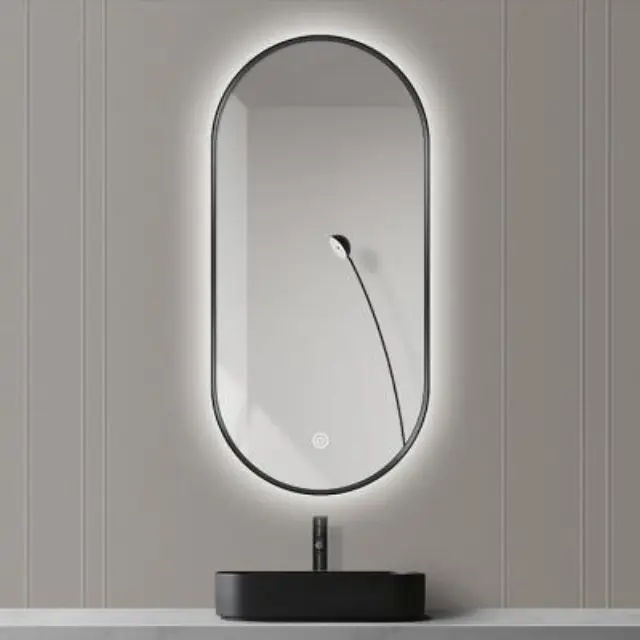 67-3550 ELSA - ΚΑΘΡΕΠΤΗΣ LED*TOUCH 50*80 BLACK GLORIA