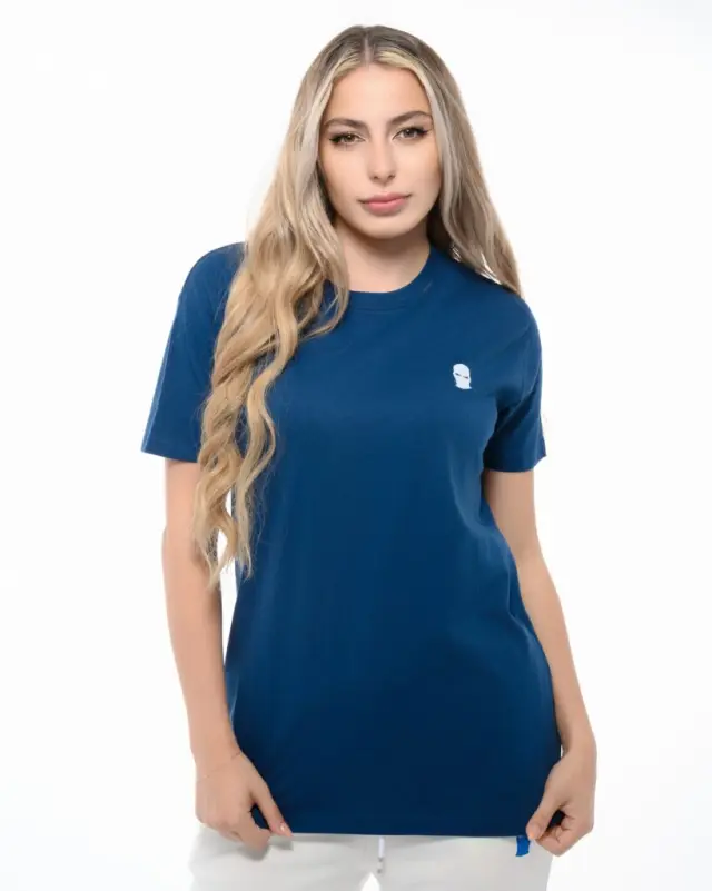 Ghetto Navy Blue T-Shirt Mask White Logo | Unisex Streetwear