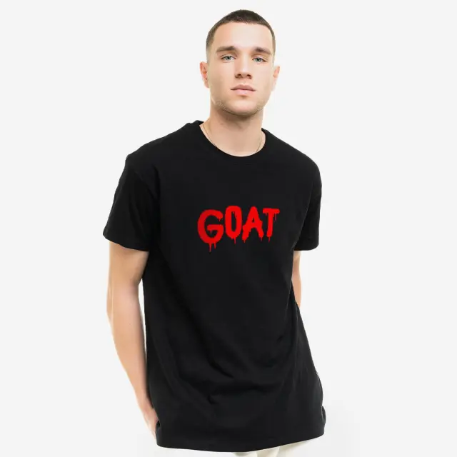 T-shirt Noshame® Μαύρο με τύπωμα GOAT - 122431 - XXL