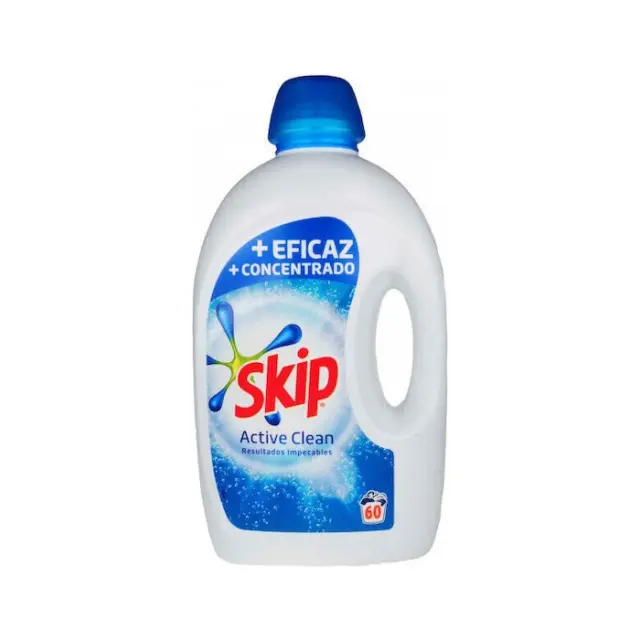 Skip Active Clean Υγρό Απορρυπαντικό για Χρωματιστά Ρούχα 2.7lt (60 Μεζούρες)