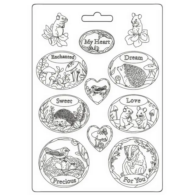 Καλούπι εύκαμπτο A4, 21x29cm, Stamperia, Woodland, Oval tags