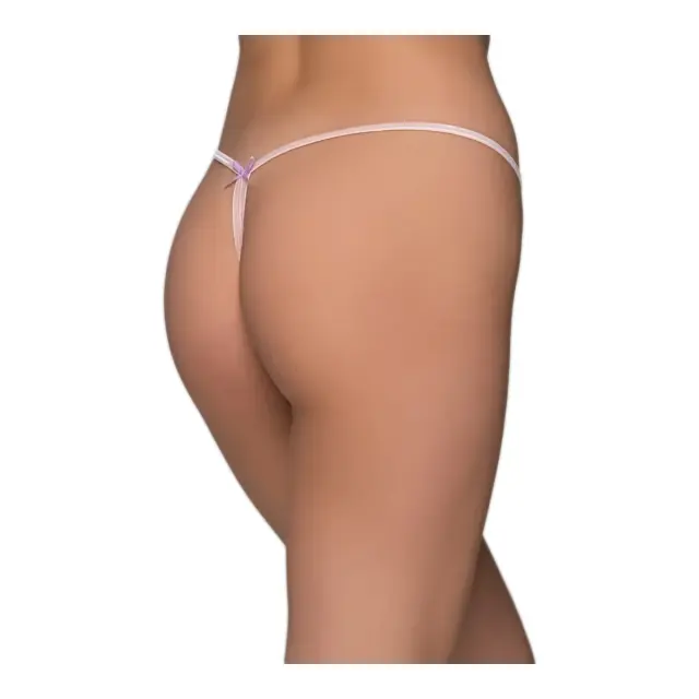 Milena Γυναικείo Micro G-String Τούλι & Δαντέλα, Χρώμα Ροζ - M 2