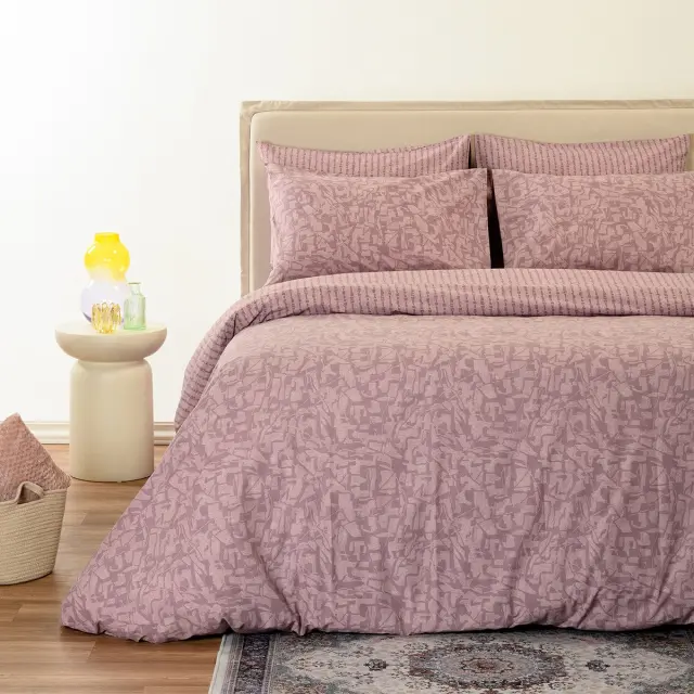 Σετ Σεντόνια 260x270 King Size Ultra Line Melinen Storm Plum 100% βαμβακερόΧωρίς Λάστιχο