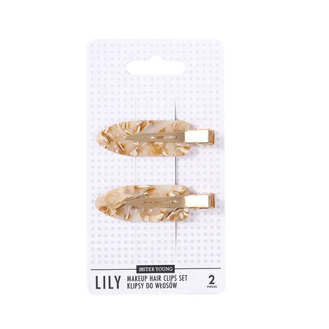 Sister Young LILY Makeup Hair Clips Set Milk Apricot (2 τεμάχια)
