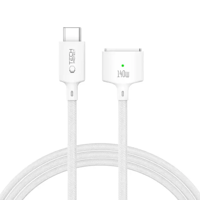 Tech-protect Mmc01 Ultraboost Magnetic Macbook Cable Type-c To Magsafe 3 140w 200cm White
